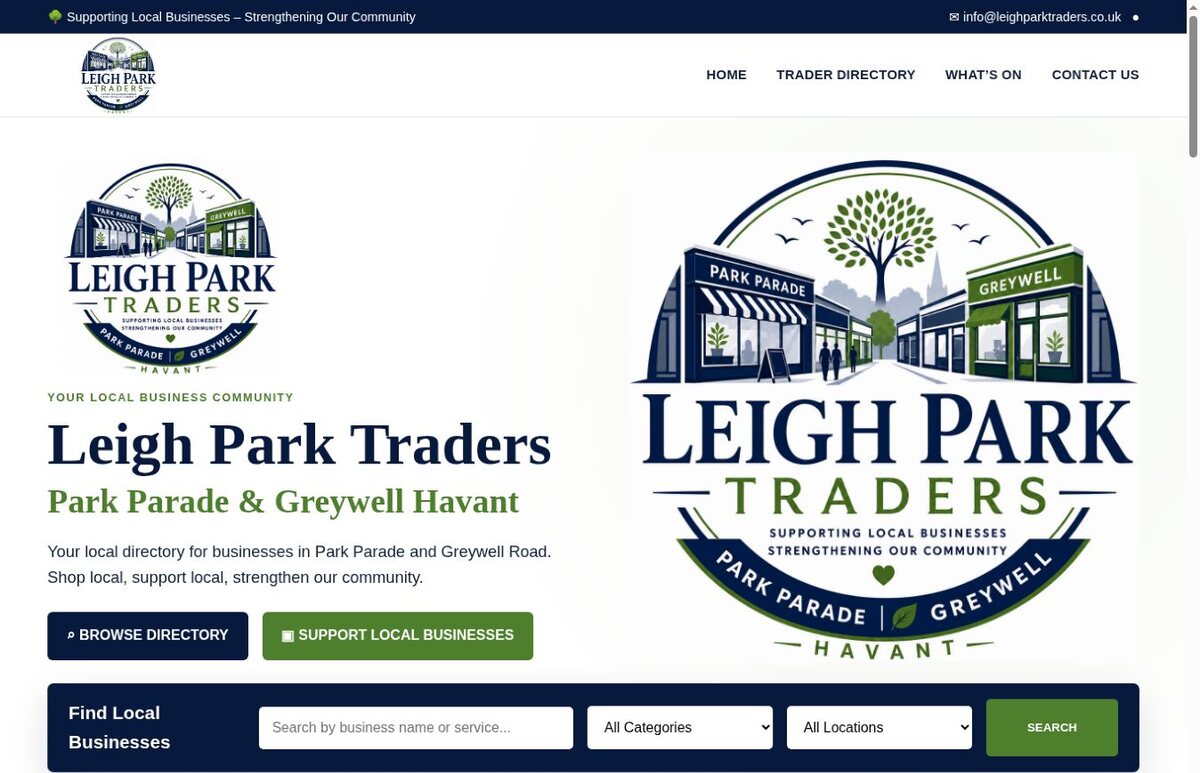 Leigh Park Traders local business directory website